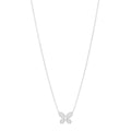 18K White Gold Diamond Small Butterfly Pendant Pave Necklace