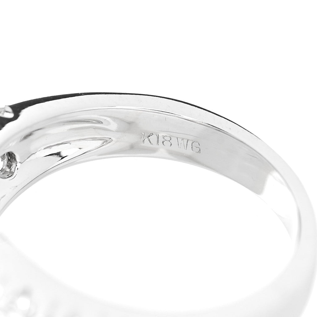 18K White Gold Diamond 1.92ctw Baguette Round Cut Ring 50 5.25