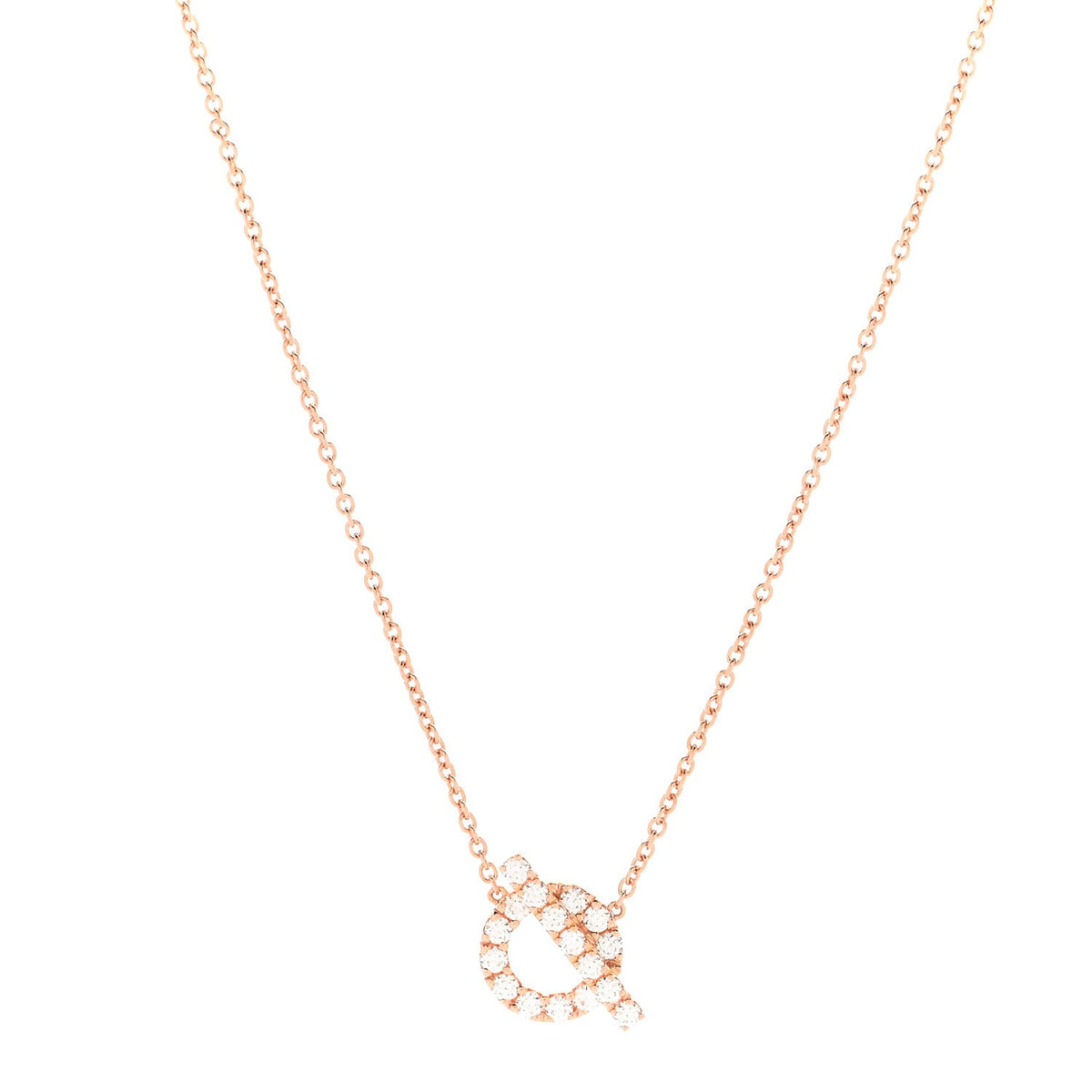18K Rose Gold Diamond Finesse Pendant Necklace