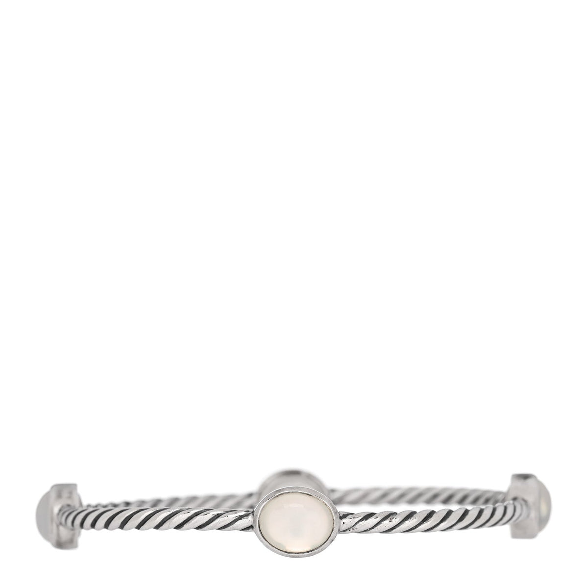 Sterling Silver Moon Quartz 3mm Color Classics Four Station Bangle Bracelet