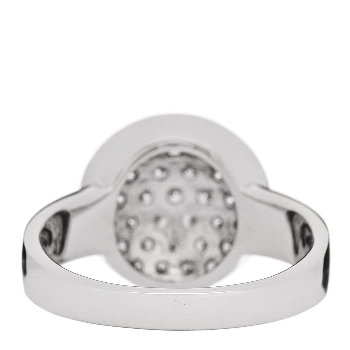 18K White Gold Diamond .60ctw Round Pave Charm Ring  53 6.25