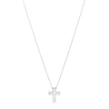 Platinum Diamond Etoile Cross Pendant Necklace