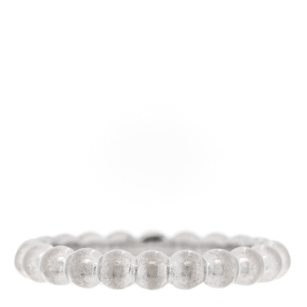 18K White Gold Medium Perlee Ring 49 5