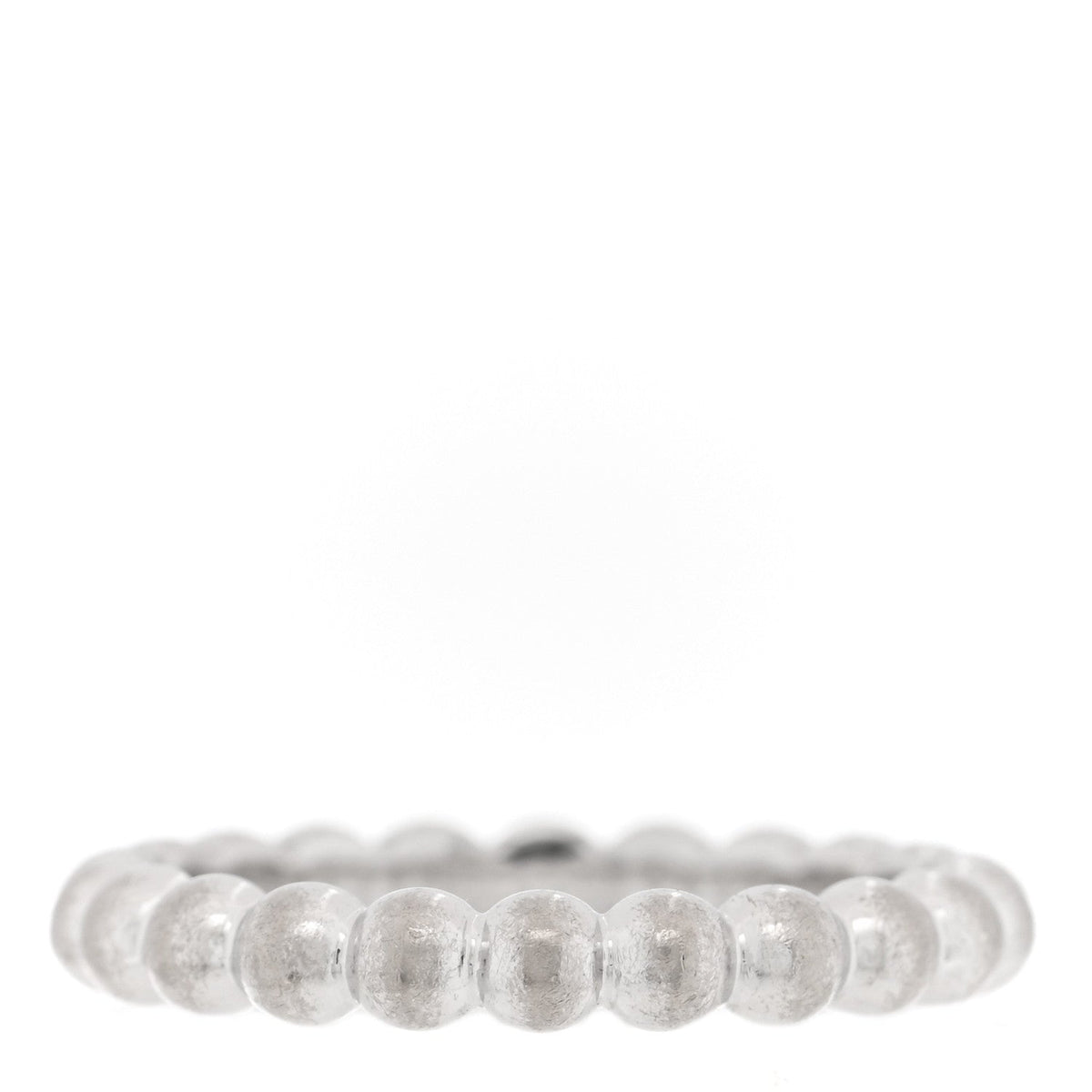18K White Gold Medium Perlee Ring 49 5