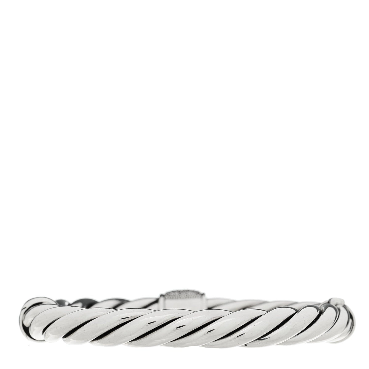 Sterling Silver Diamond Midnight Melange Station Bangle Bracelet