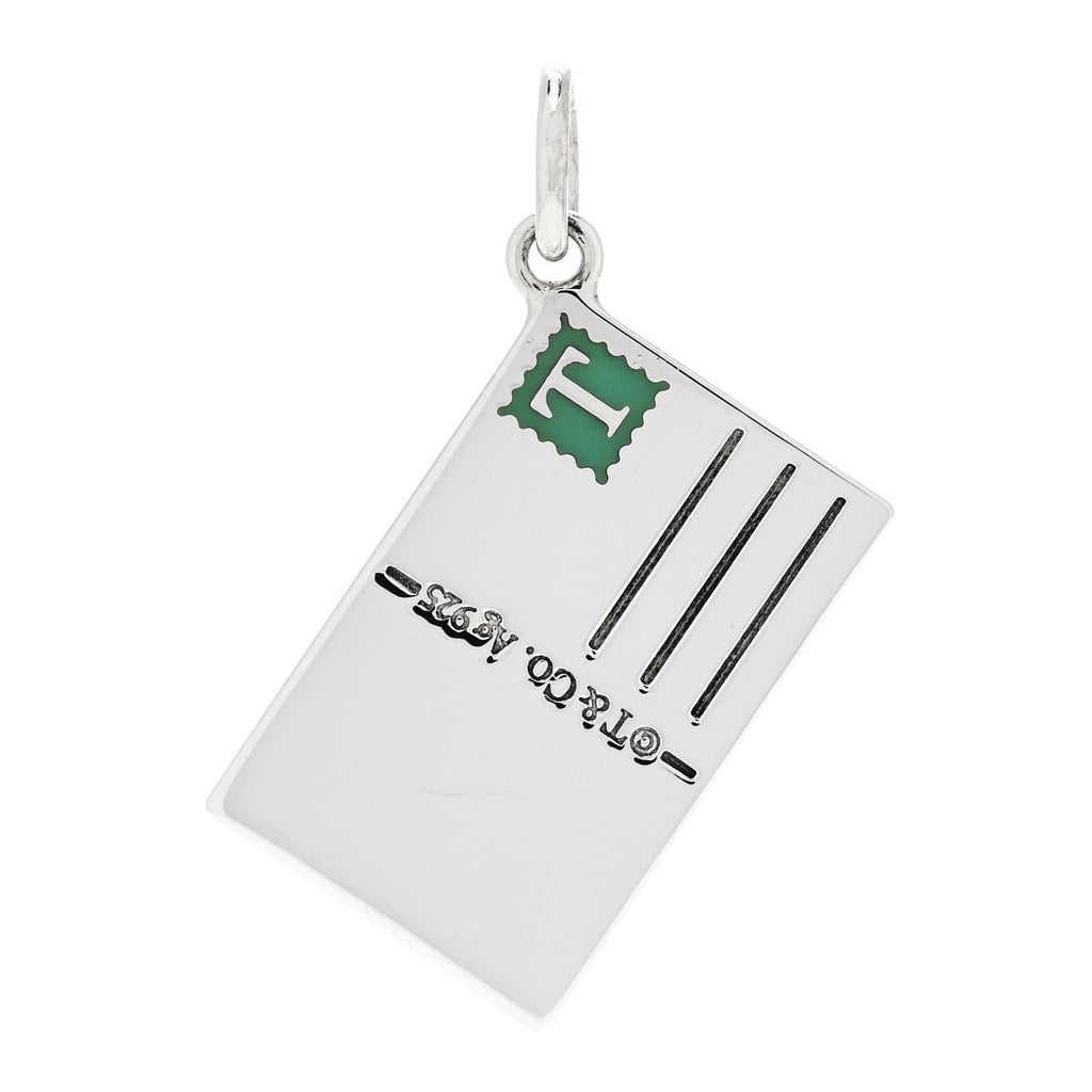 Sterling Silver Enamel Tokyo Postcard Charm Blue