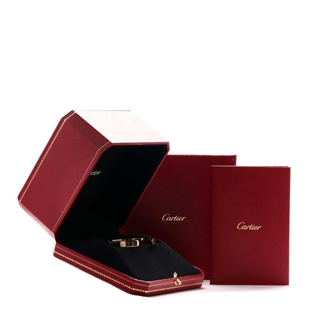 18K Yellow Gold LOVE Cuff Bracelet 19