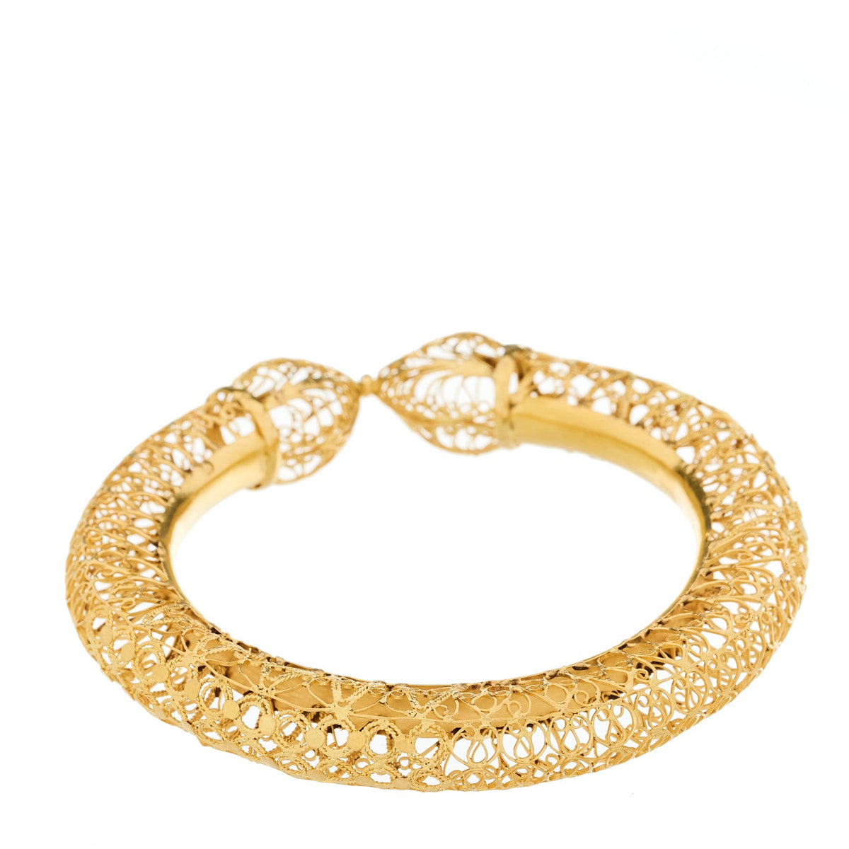 22K Yellow Gold Filigree Bangle Bracelet