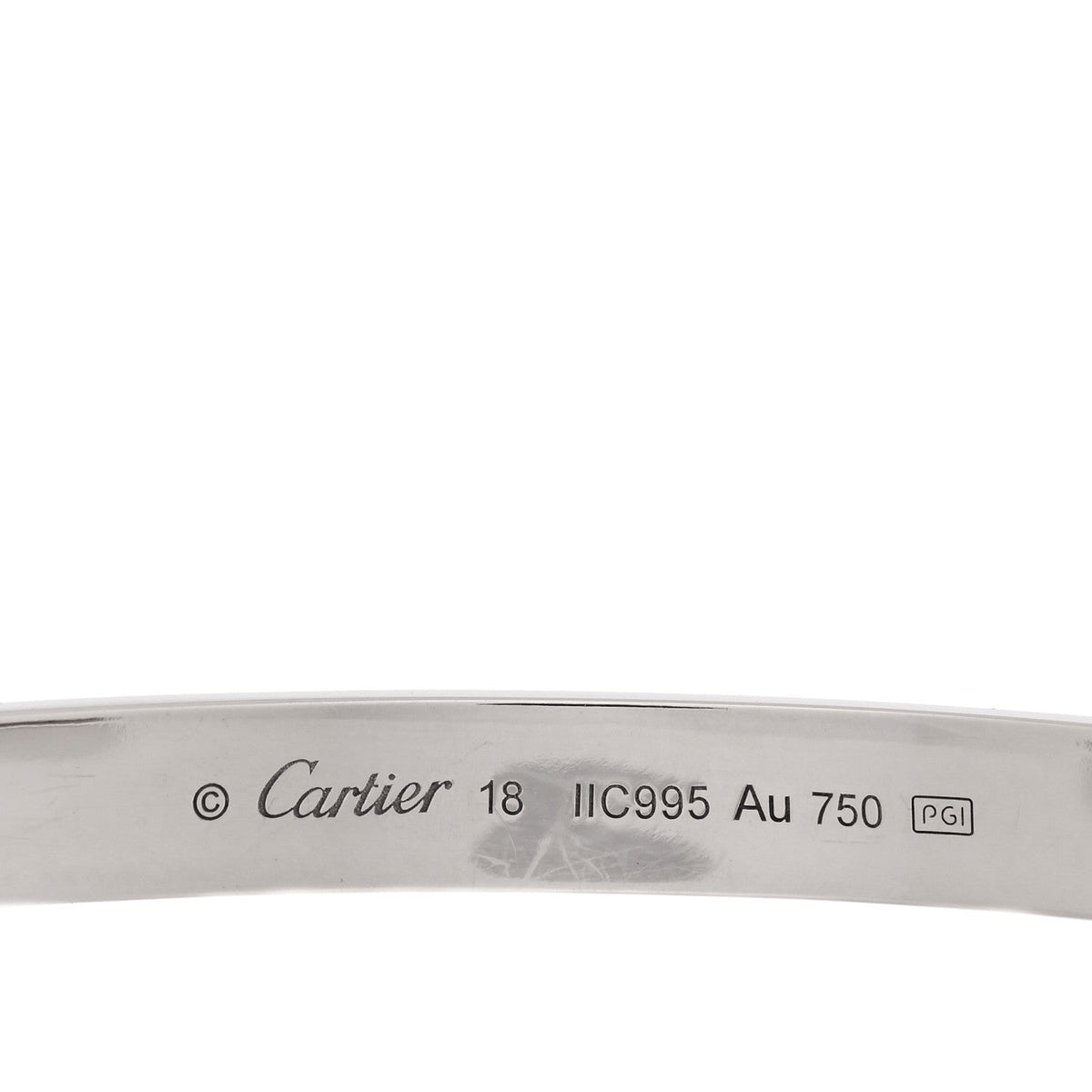 18K White Gold LOVE Cuff Bracelet 18