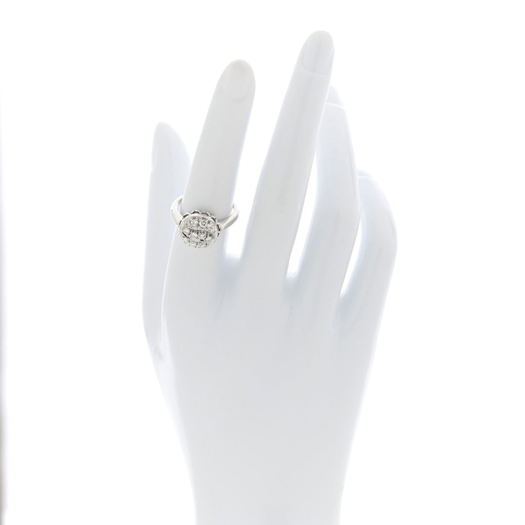 14K White Gold Diamond .40ctw Round Cocktail Ring 53 6.5
