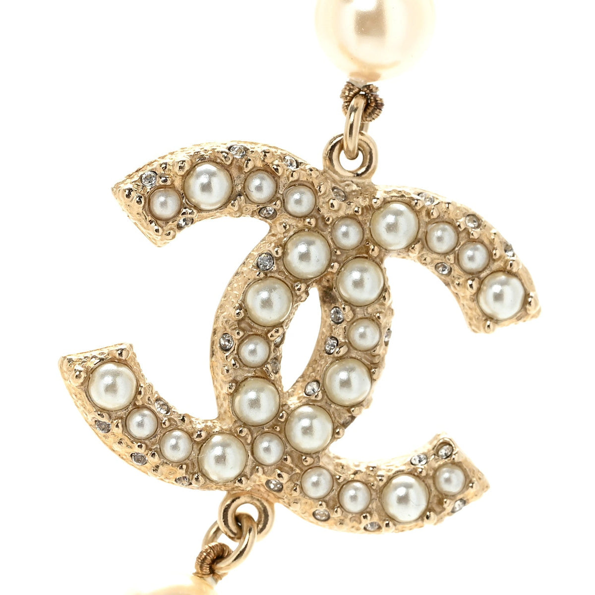 Pearl CC 100th Anniversary Necklace Light Gold