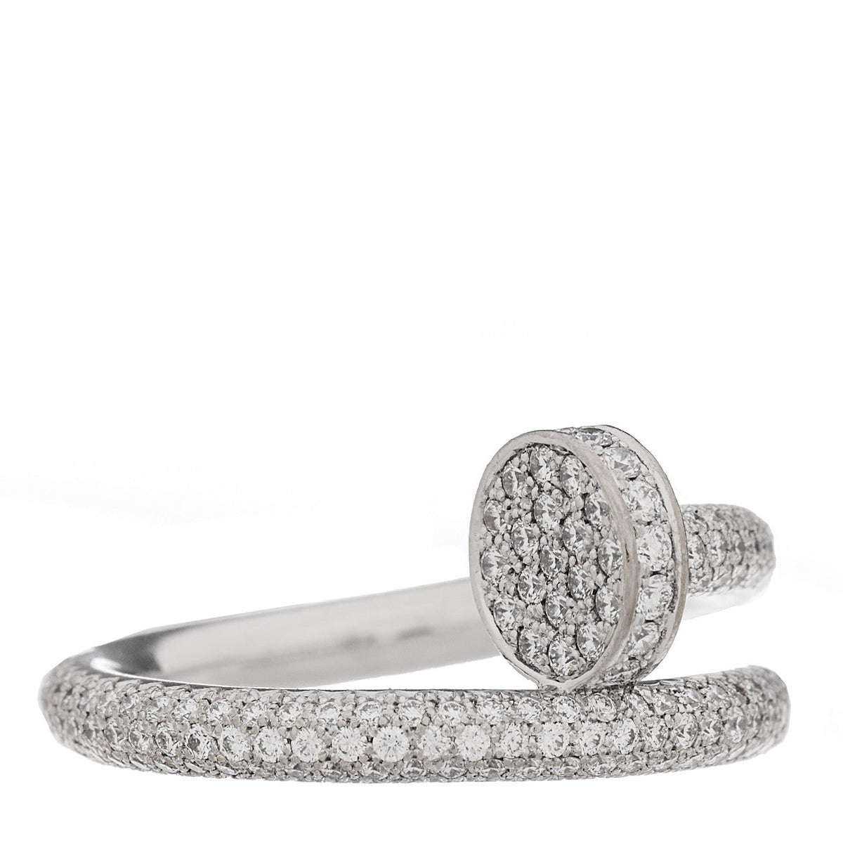 18K White Gold Diamond Juste Un Clou Full Paved Ring 50 5.25