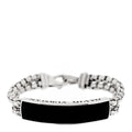 Sterling Silver Black Onyx ID Curb Chain Bracelet