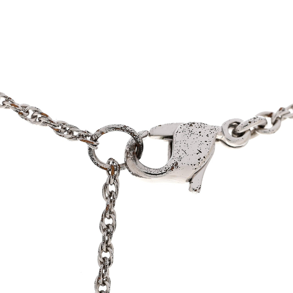 Crystal Flower Necklace Silver Pink
