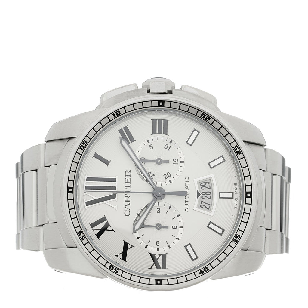 Stainless Steel 42mm Calibre de Cartier Chronograph Automatic Watch