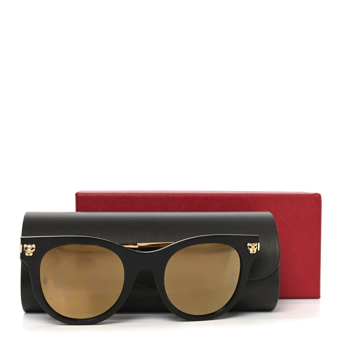 Acetate Panthere Cartier Sunglasses CT0024S Gold Dark Havana