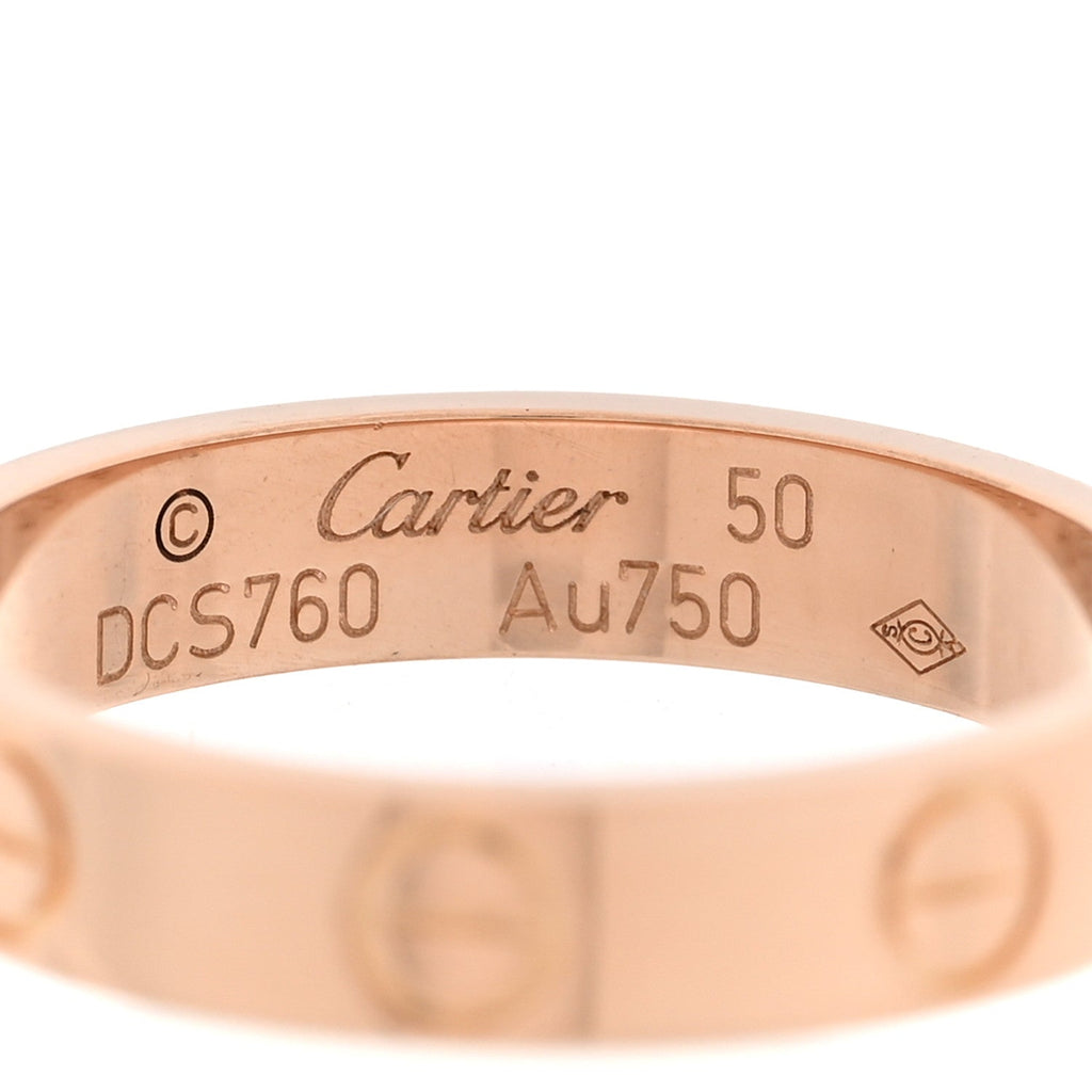 18K Pink Gold 3.5mm LOVE Wedding Band Ring 50 5.25
