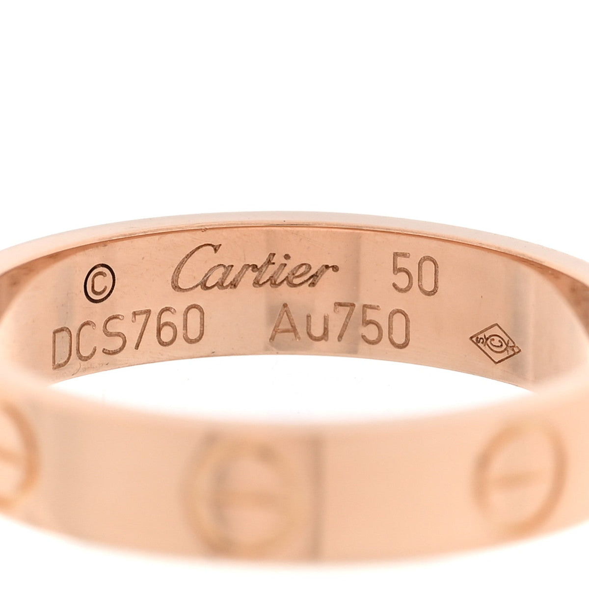 18K Pink Gold 3.5mm LOVE Wedding Band Ring 50 5.25