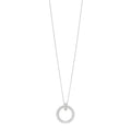 18K White Gold Diamond Large T T1 Circle Pendant Necklace