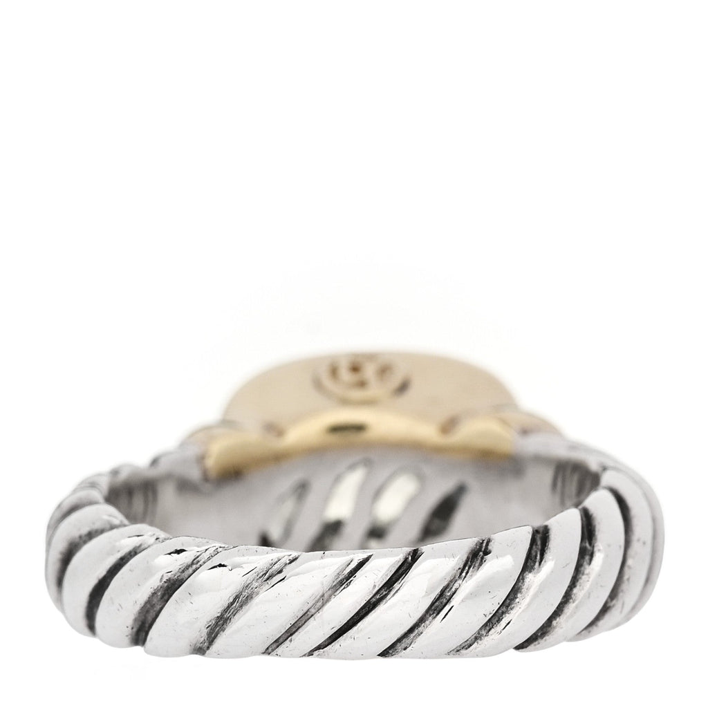 Sterling Silver 14K Yellow Gold Prasiolite 10mm Noblesse Ring 52 6