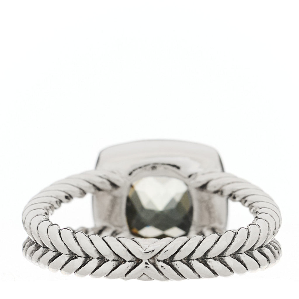 Sterling Silver Diamond Prasiolite 7mm Petite Albion Ring 50 5.25