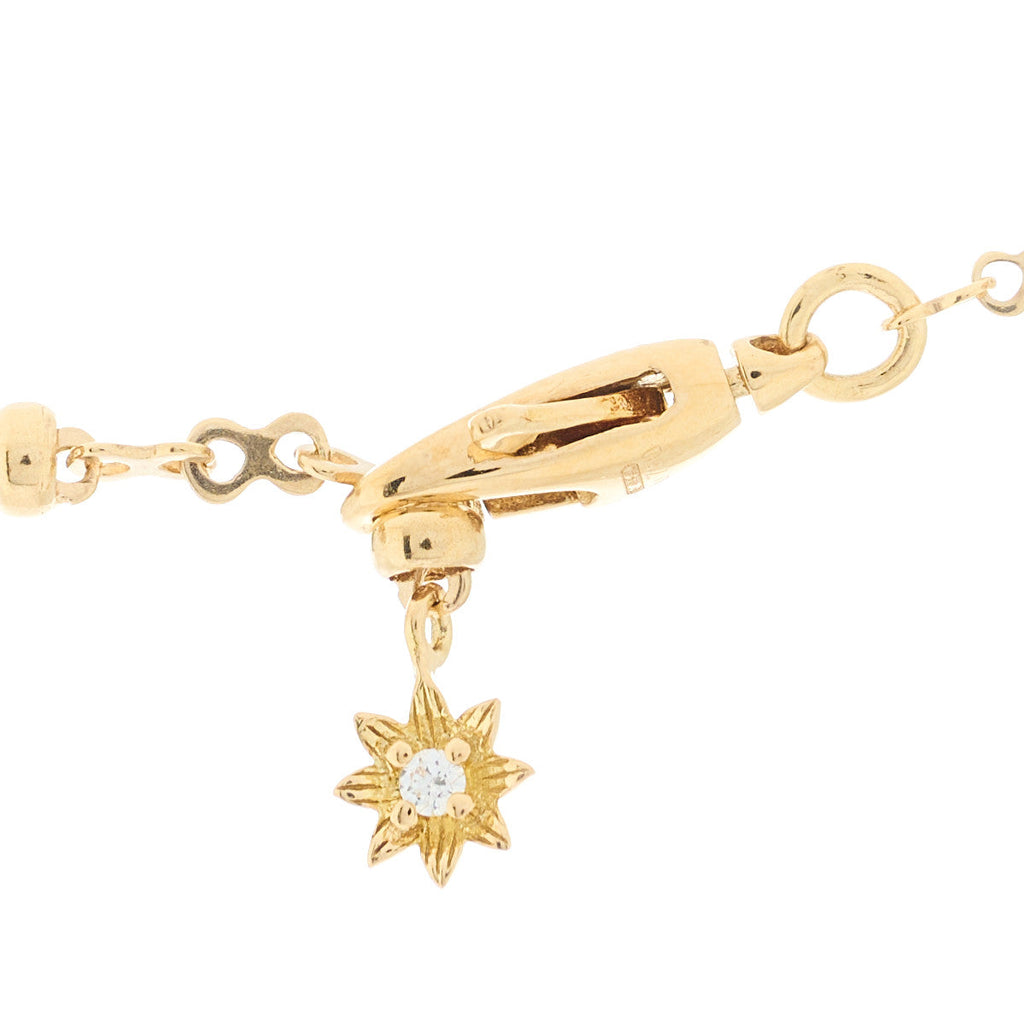 18K Yellow Gold Diamond Flora Necklace
