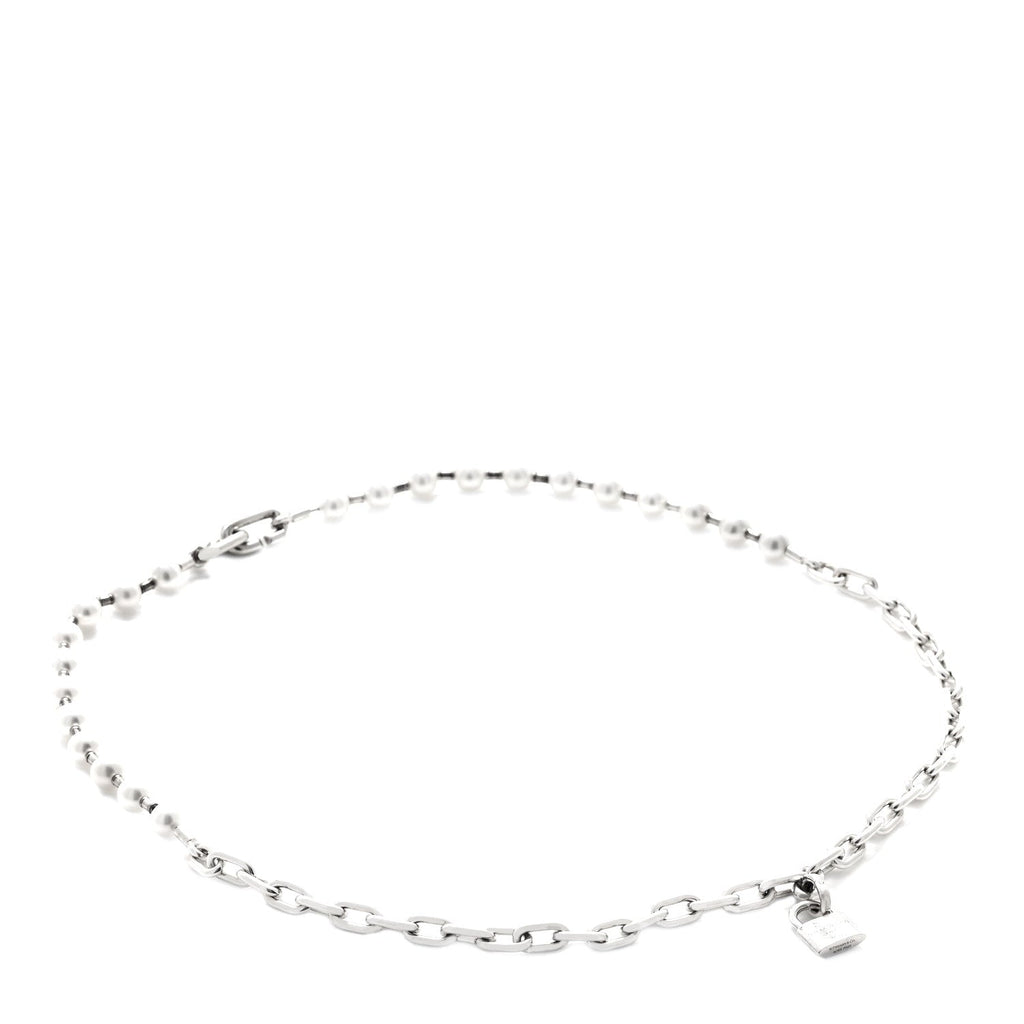 Sterling Silver Freshwater Cultured Pearl HardWear Lock Bracelet
