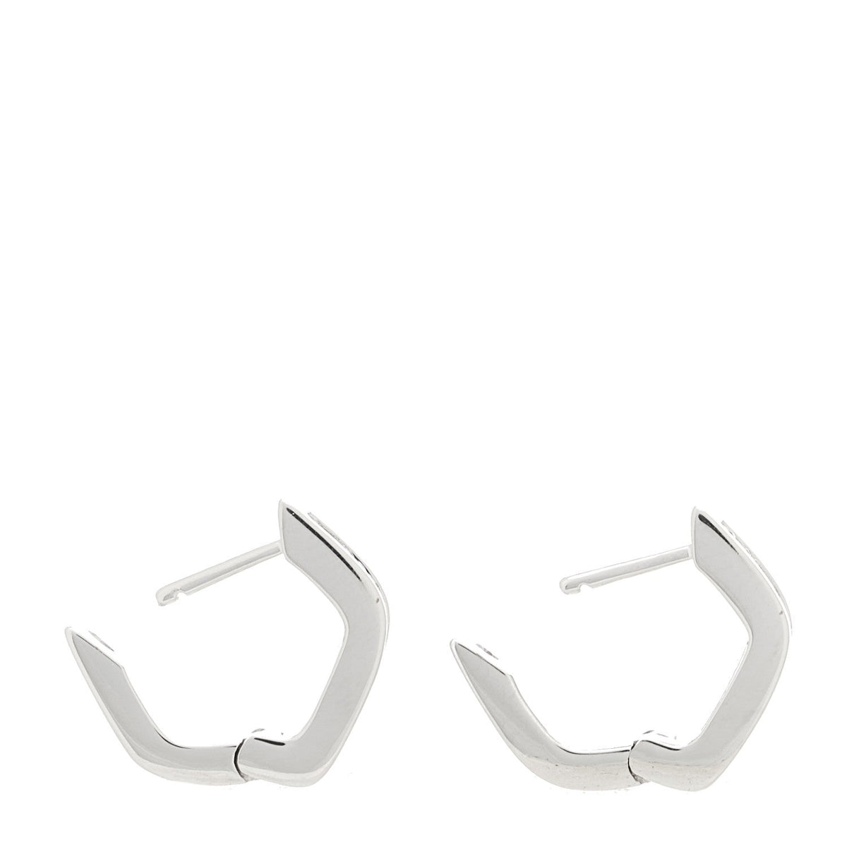 18K White Gold Diamond Baguette Georgie Huggie Earrings