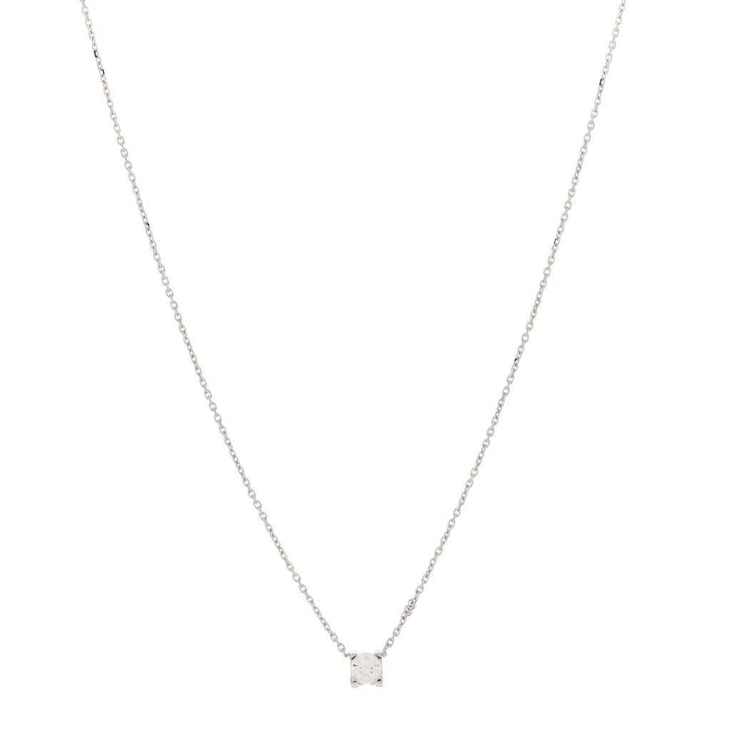 18K White Gold Diamond .30ct C De Cartier Pendant Necklace