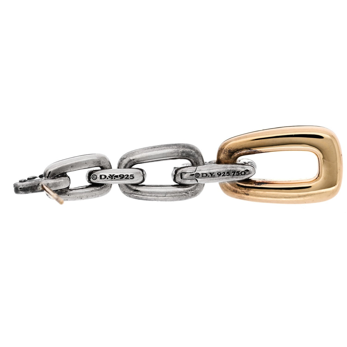 Sterling Silver 18K Yellow Gold Wellesley Link Drop Earrings