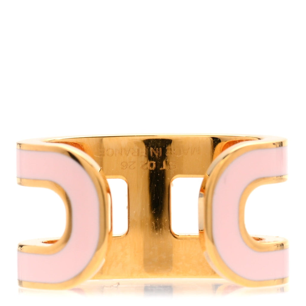 Gold Lacquered Pop H Ear Cuff Black