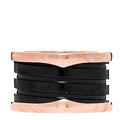 18K Rose Gold Black Ceramic B.Zero1 Four-Band Ring 50 5.25