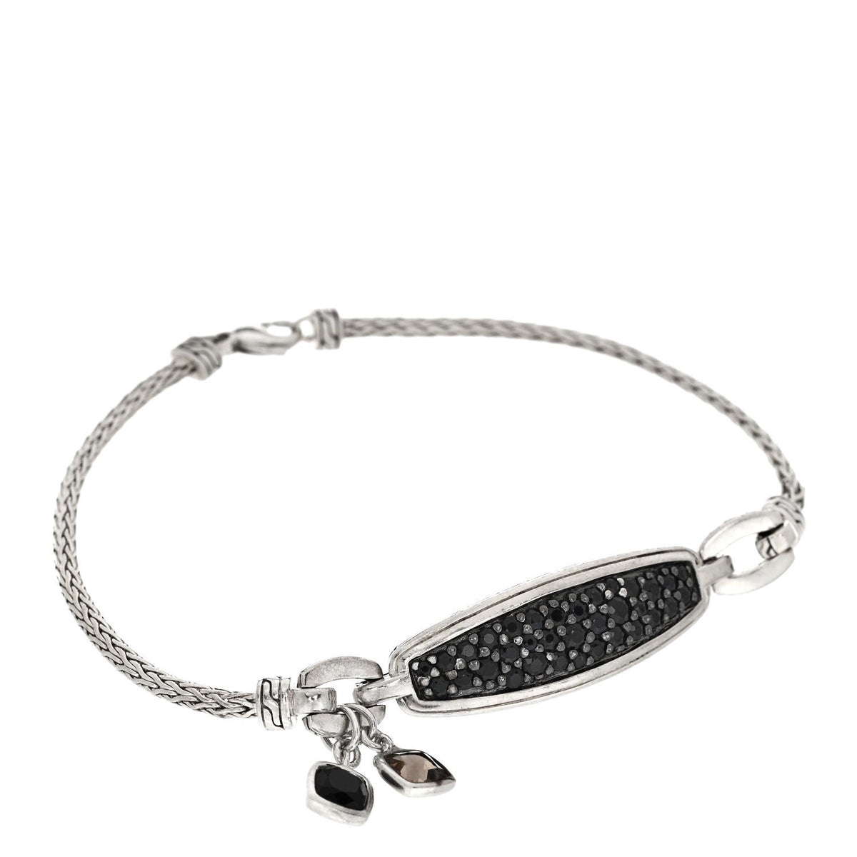 Sterling Silver Black Sapphire Smokey Quartz Bracelet