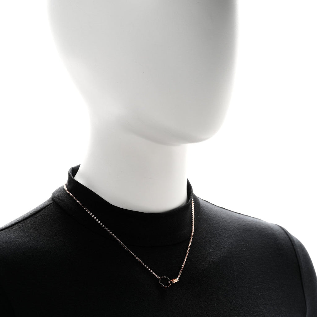 18K Pink Gold Interlocking LOVE Necklace