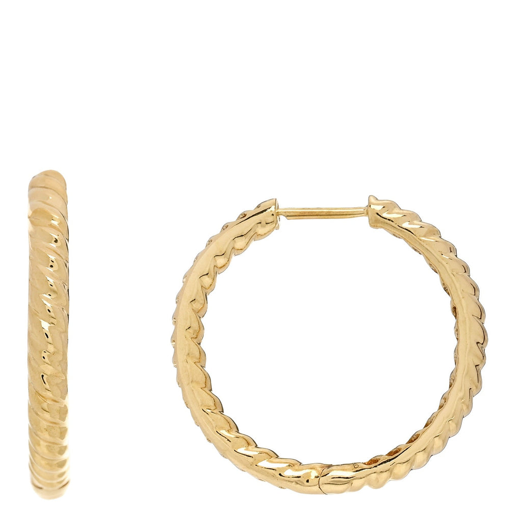18K Yellow Gold Classic Medium Zoe Hoop Earrings