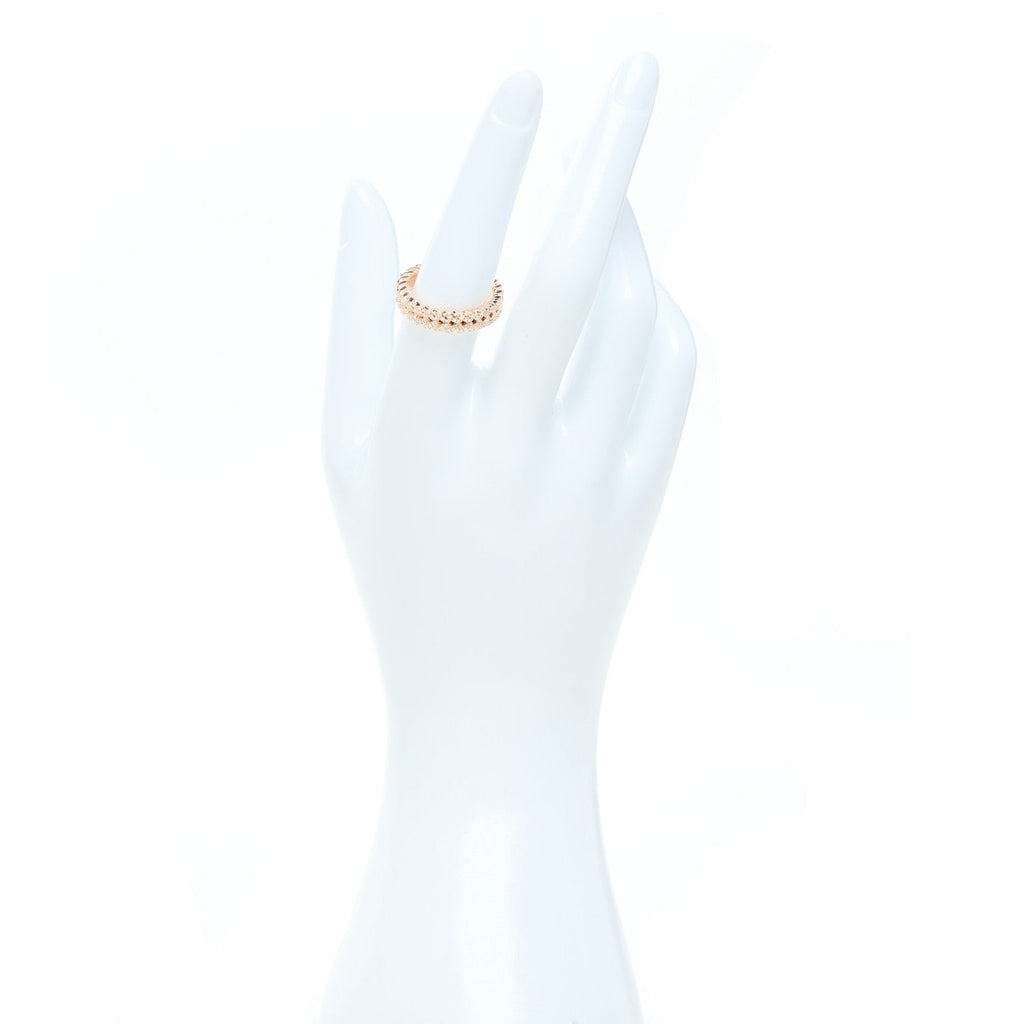 18K Rose Gold Diamond Braided Ring 54 7