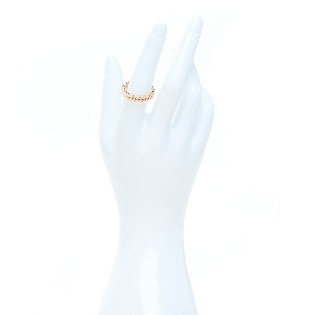 18K Rose Gold Diamond Braided Ring 54 7