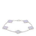 18K White Gold Chalcedony 5 Motifs Vintage Alhambra Bracelet