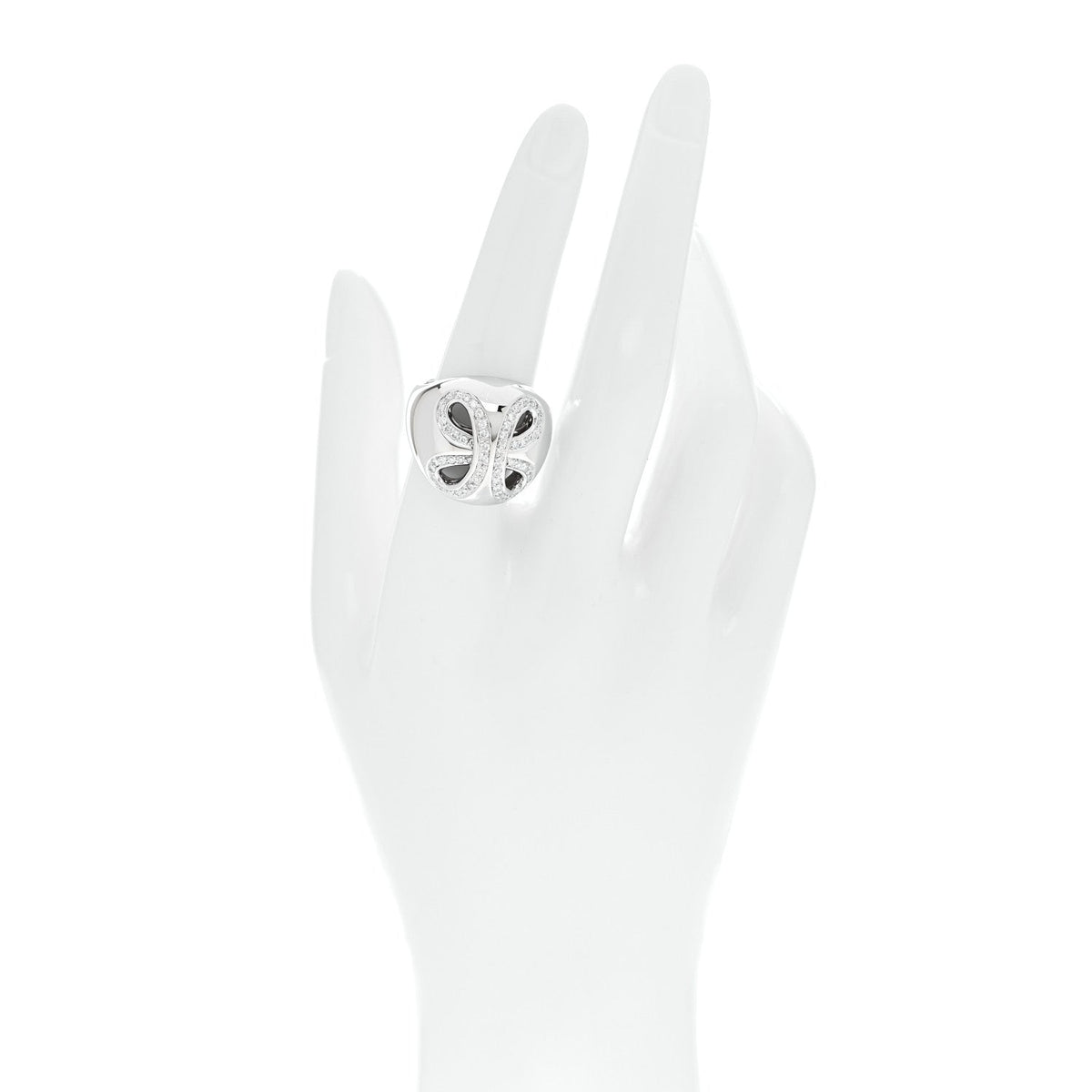 18K White Gold Diamond Infinity Dome Ring 55 7.25
