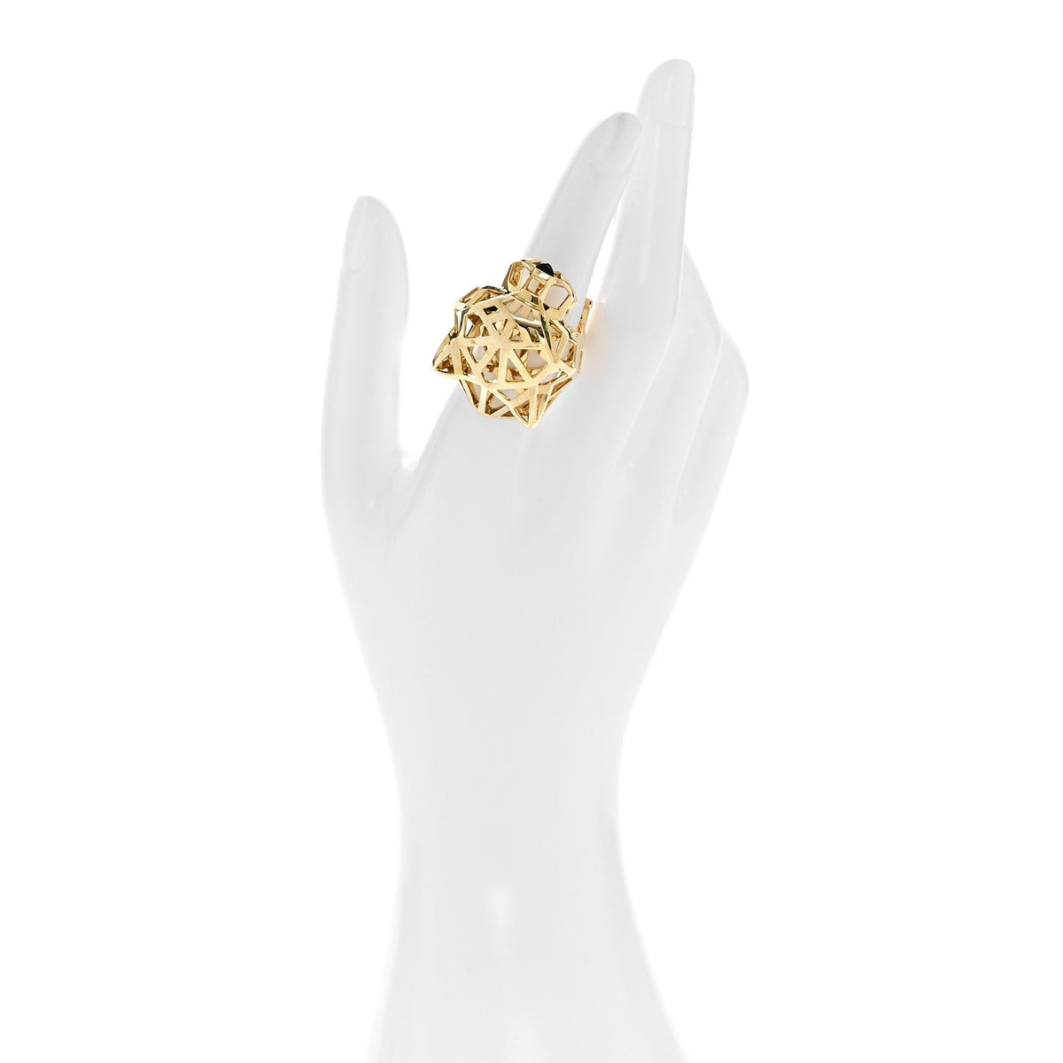 18K Yellow Gold Tsavorite Onyx Panthère De Cartier Ring 53 6.5