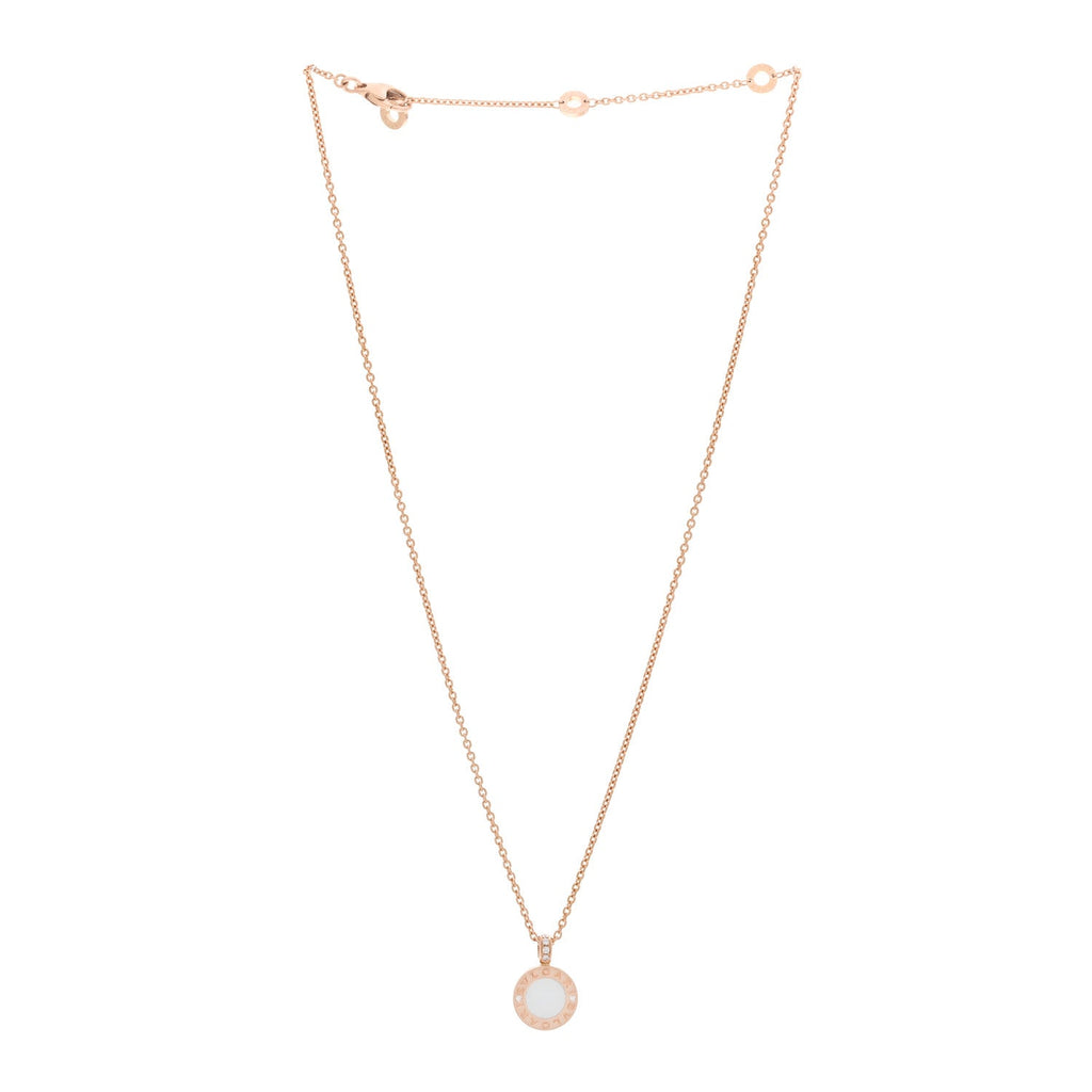 18K Rose Gold Diamond Black Onyx Mother of Pearl BVLGARI BVLGARI Pendant Necklace