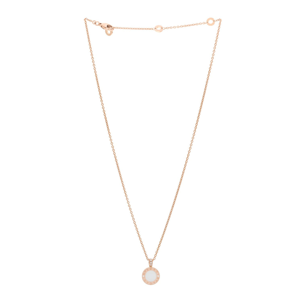 18K Rose Gold Diamond Black Onyx Mother of Pearl BVLGARI BVLGARI Pendant Necklace