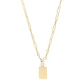 18K Yellow Gold Diamond Venetian Princess Tag Pendant Necklace