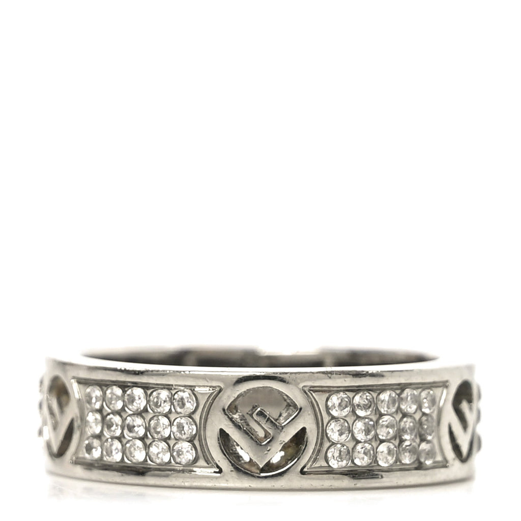 Metal Crystal F is Fendi Ring L Silver