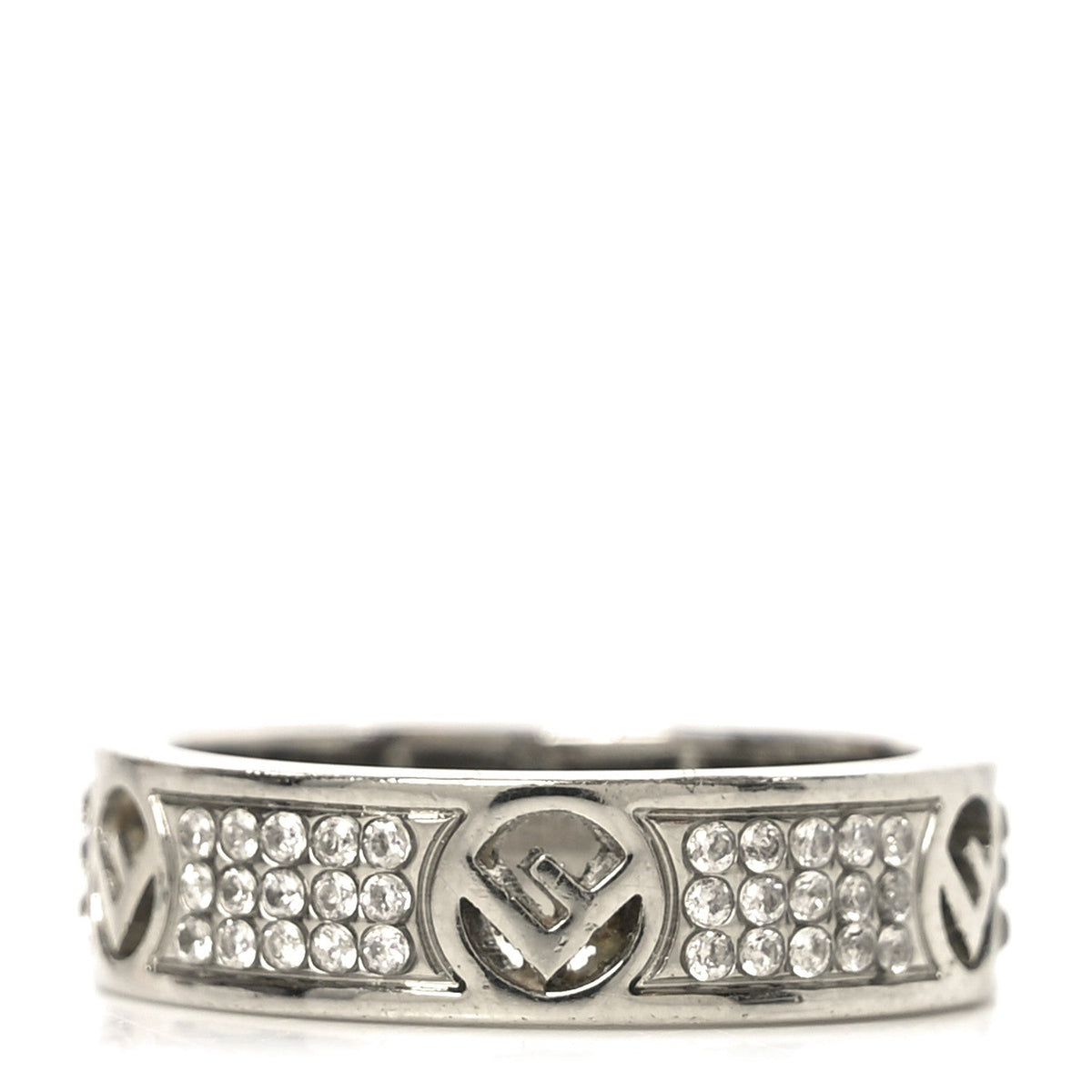 Metal Crystal F is Fendi Ring L Silver