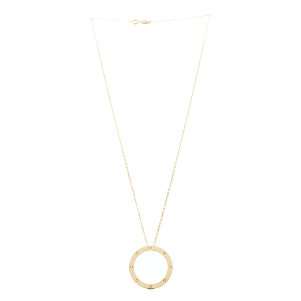 18K Yellow Gold Pois Mois Small Circle Pendant Necklace