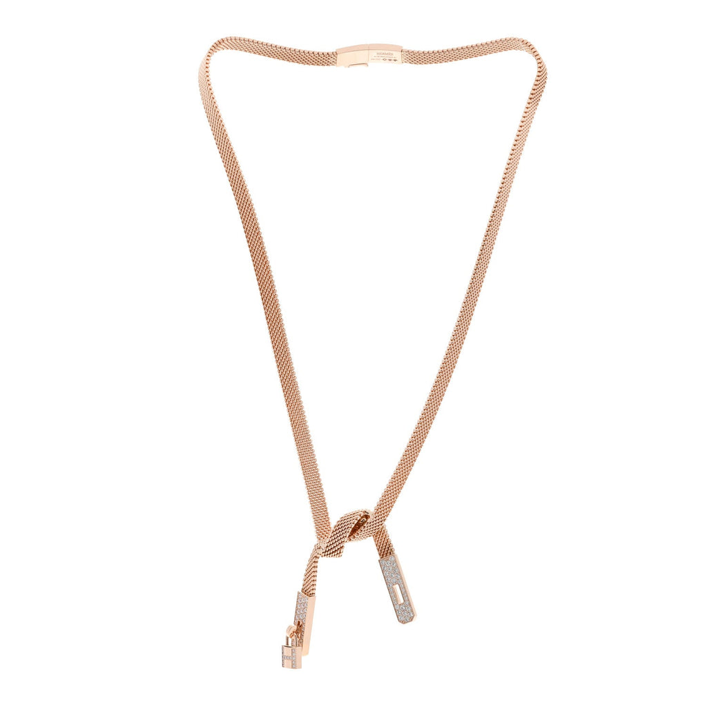 18K Rose Gold Diamond Kelly Gavroche Necklace SH