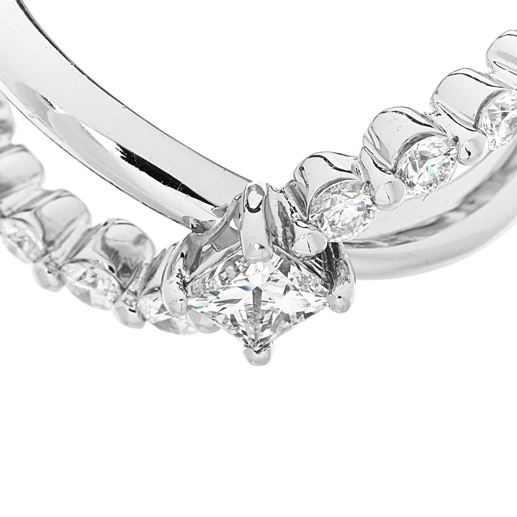 Platinum Diamond .69 Crossover Ring 53 6.5