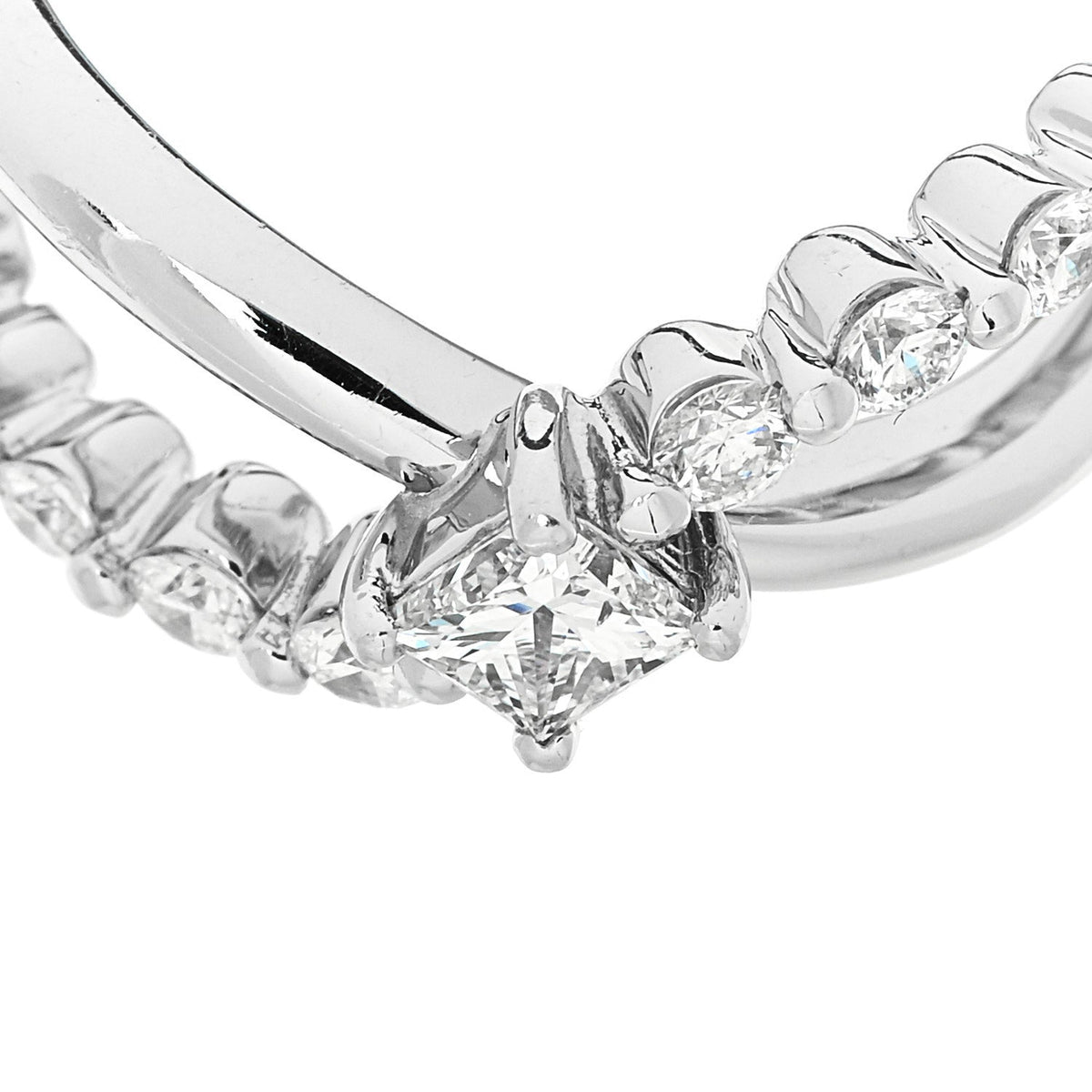 Platinum Diamond .69 Crossover Ring 53 6.5