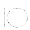 Sterling Silver Large Bamboo Hoop Earrings